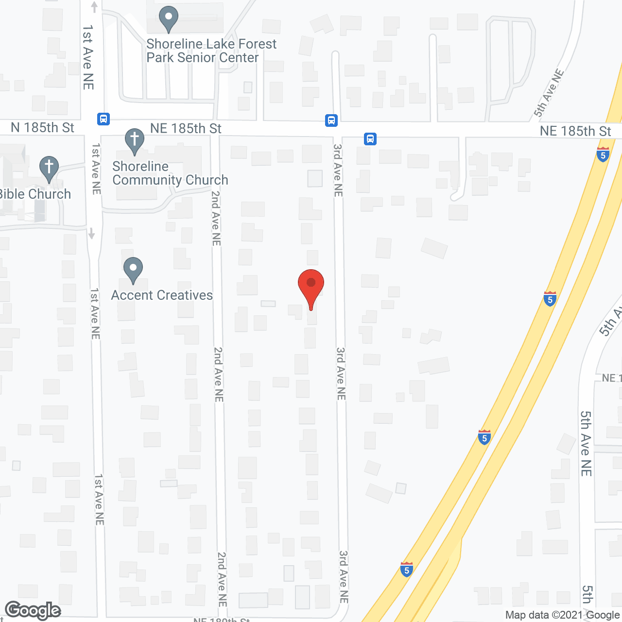 Map of the neighborhood around Hillwood Senior Care 2