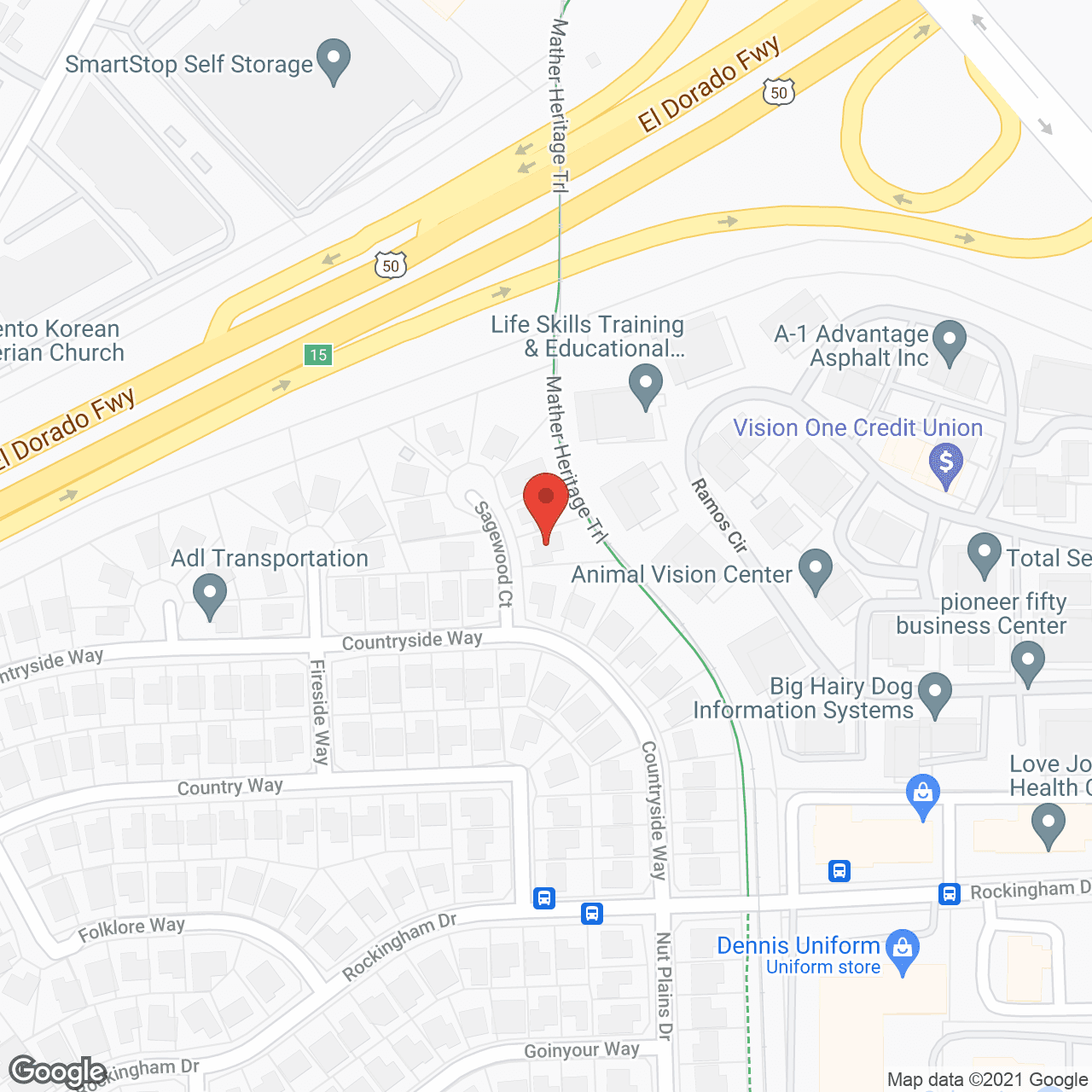 Map of the neighborhood around Sagewood Villa Care Home