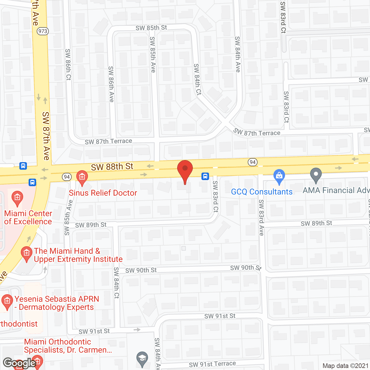 Map of the neighborhood around Kendall Gardens Assisted Living Facility