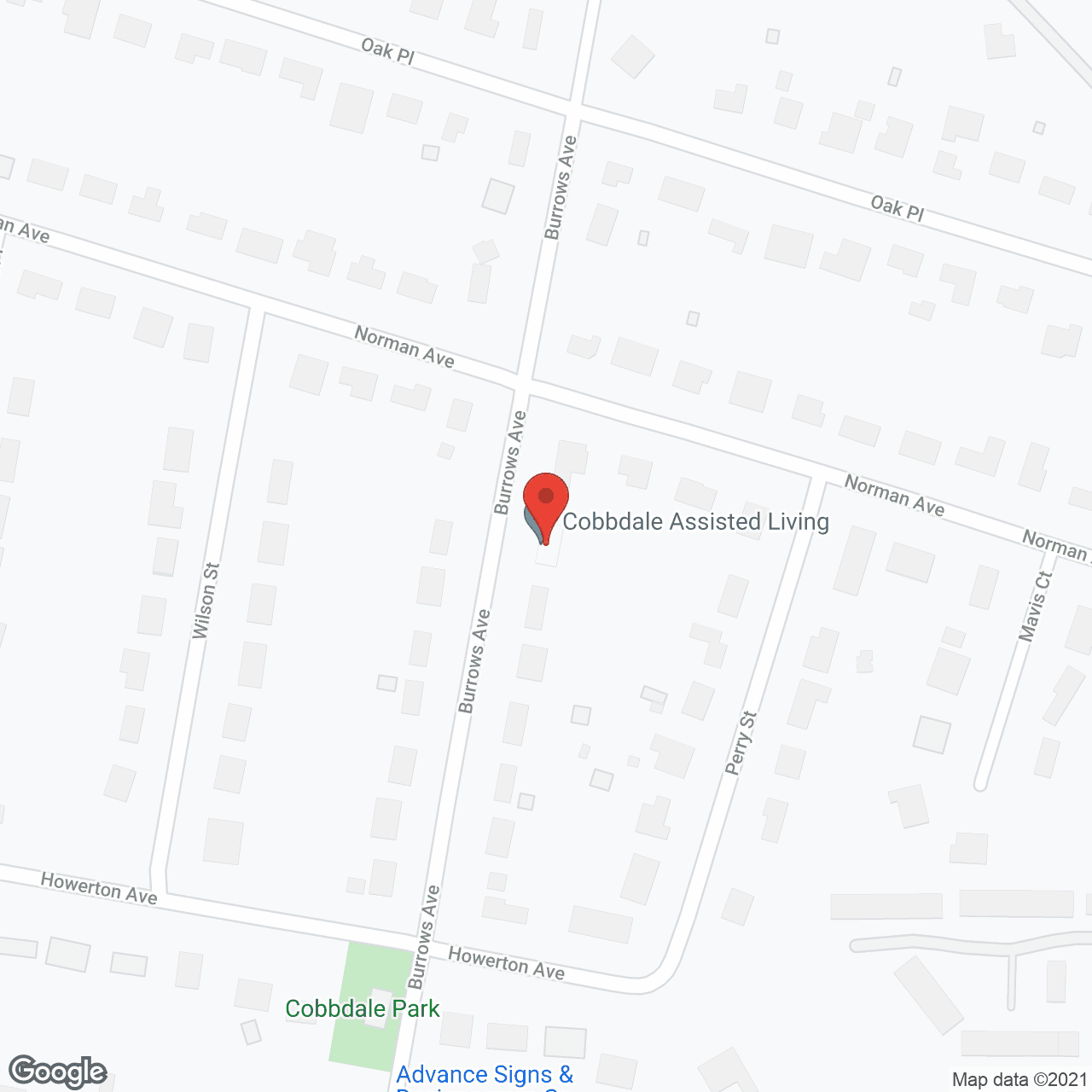 Map of the neighborhood around Cobbdale Assisted Living