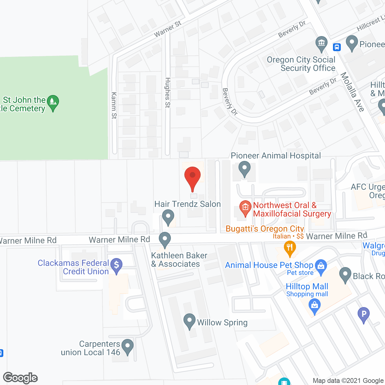Map of the neighborhood around Rivercrest Adult Care