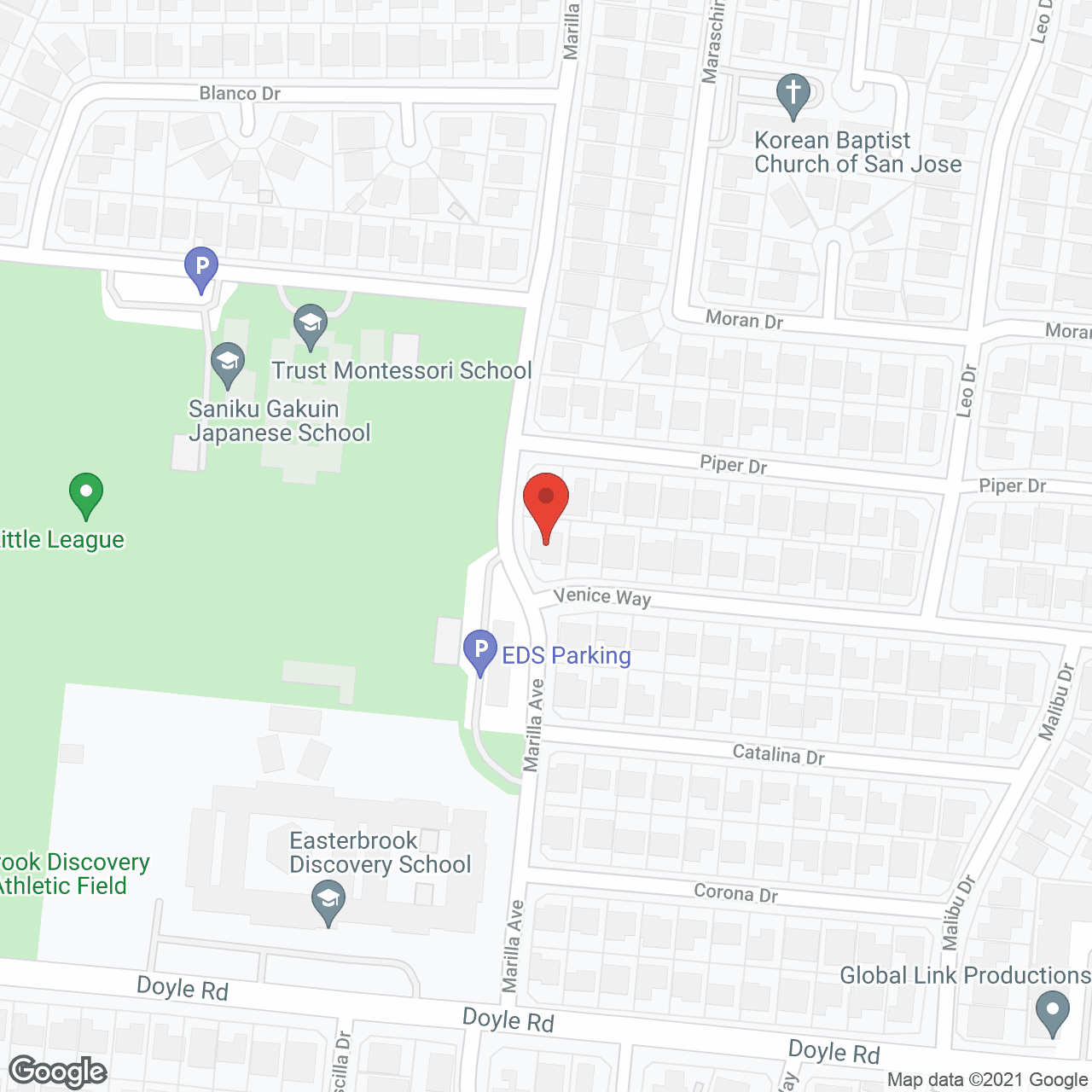 Map of the neighborhood around Venetian Residential Care Inc.