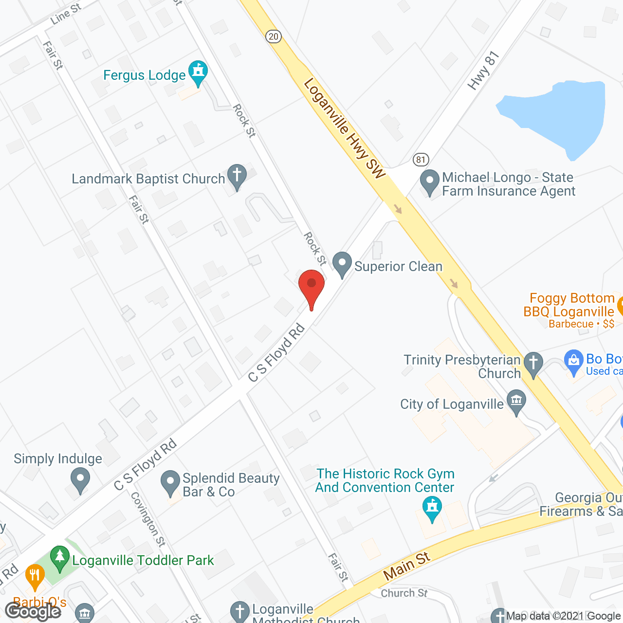 Map of the neighborhood around Choice Care - Floyd