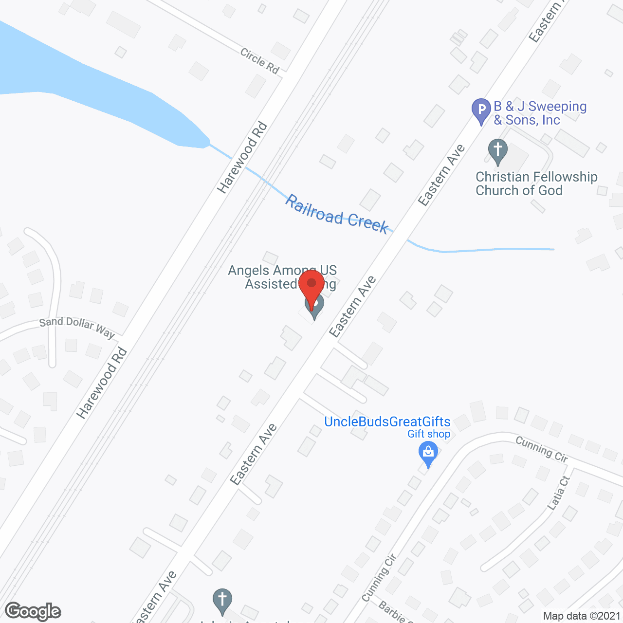Map of the neighborhood around Angels Among Us Assisted Living