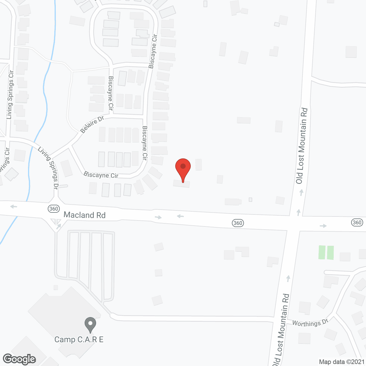 Map of the neighborhood around Atlanta 1 Homecare