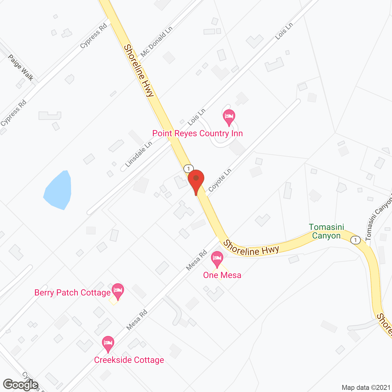Map of the neighborhood around Stockstill House