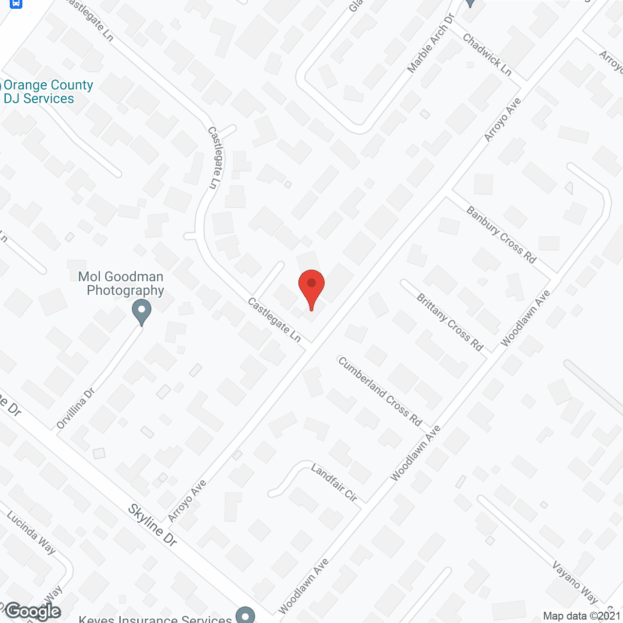 Map of the neighborhood around Crossroads Elderly Care
