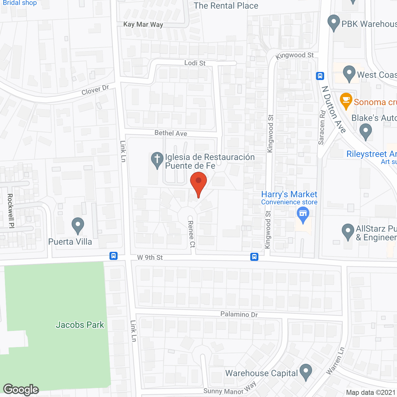 Map of the neighborhood around Livingston House