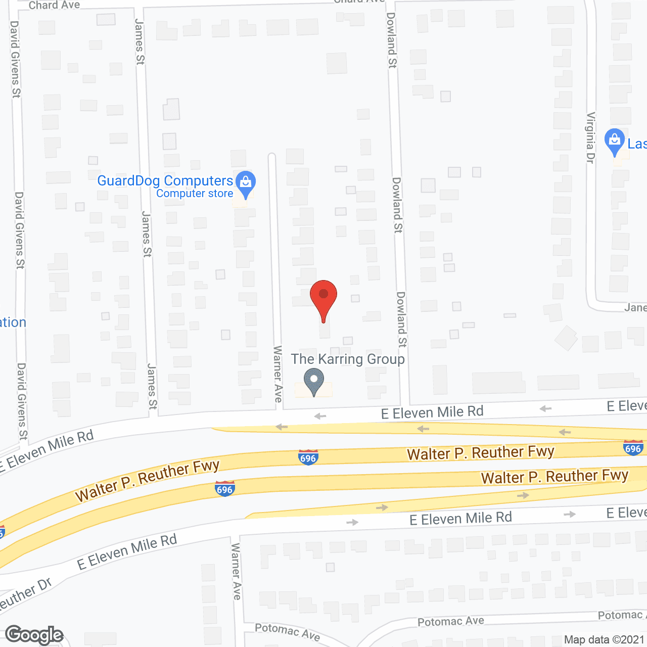 Map of the neighborhood around Victoria Homes
