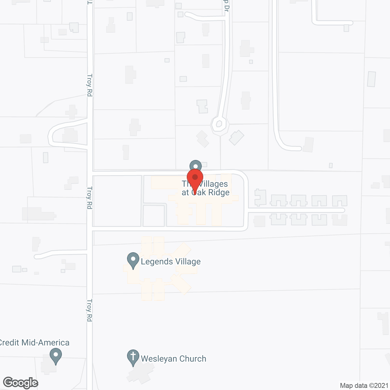 Map of the neighborhood around The Villages At Oak Ridge