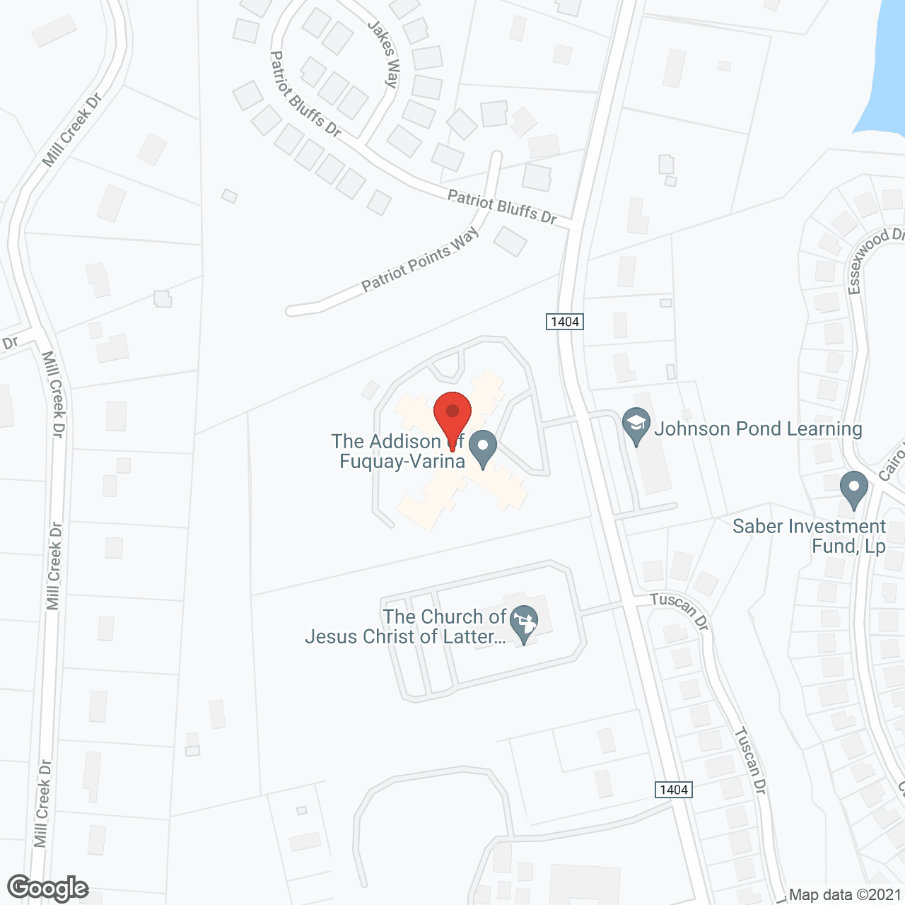 Map of the neighborhood around The Addison of Fuquay Varina