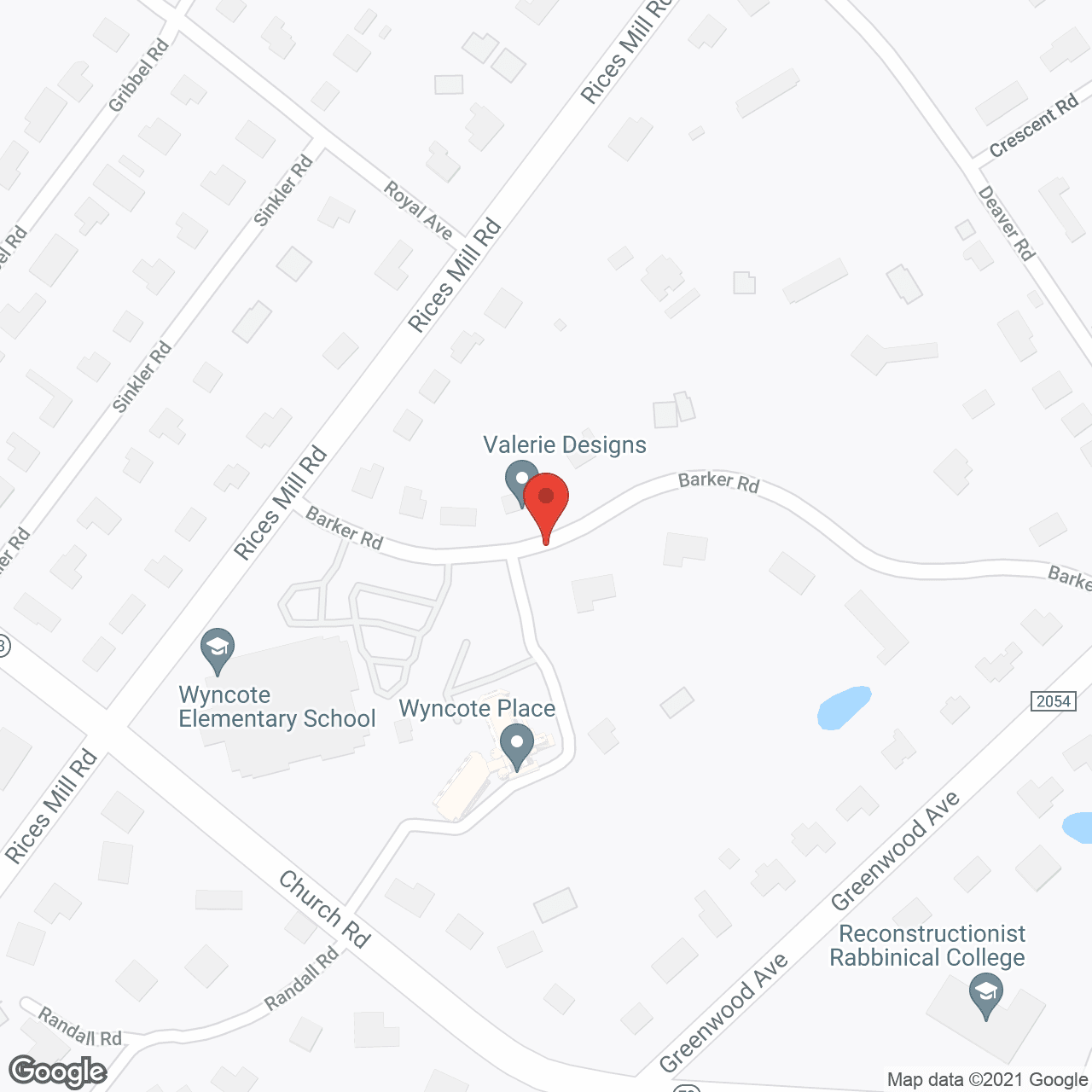 Map of the neighborhood around Wyncote Place Memory Care Community