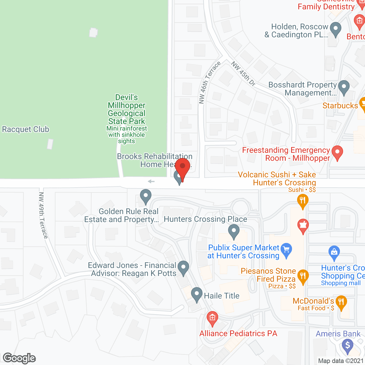 Map of the neighborhood around Trustwell Living at Hunters Crossing Place Memory Care