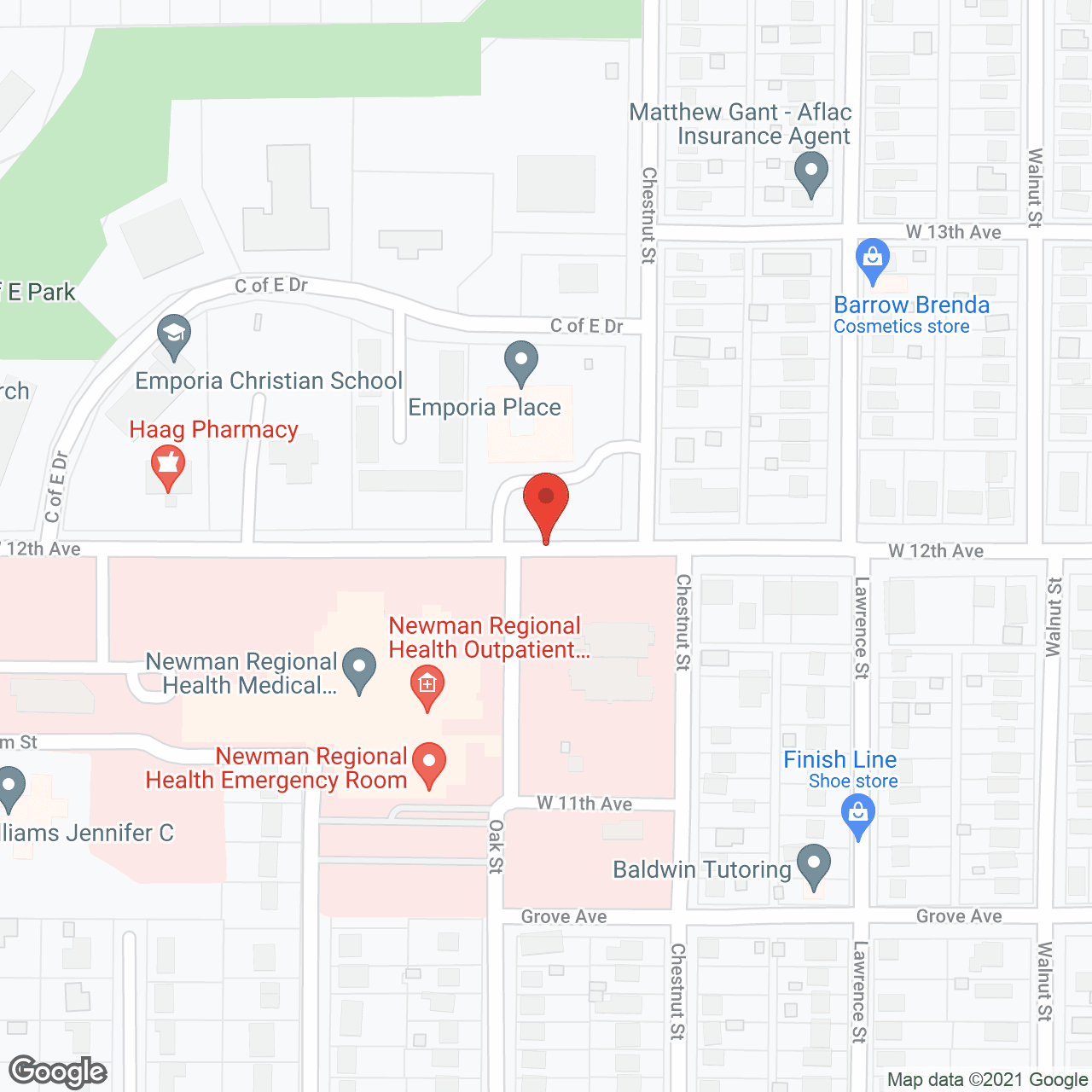 Map of the neighborhood around Homestead of Emporia