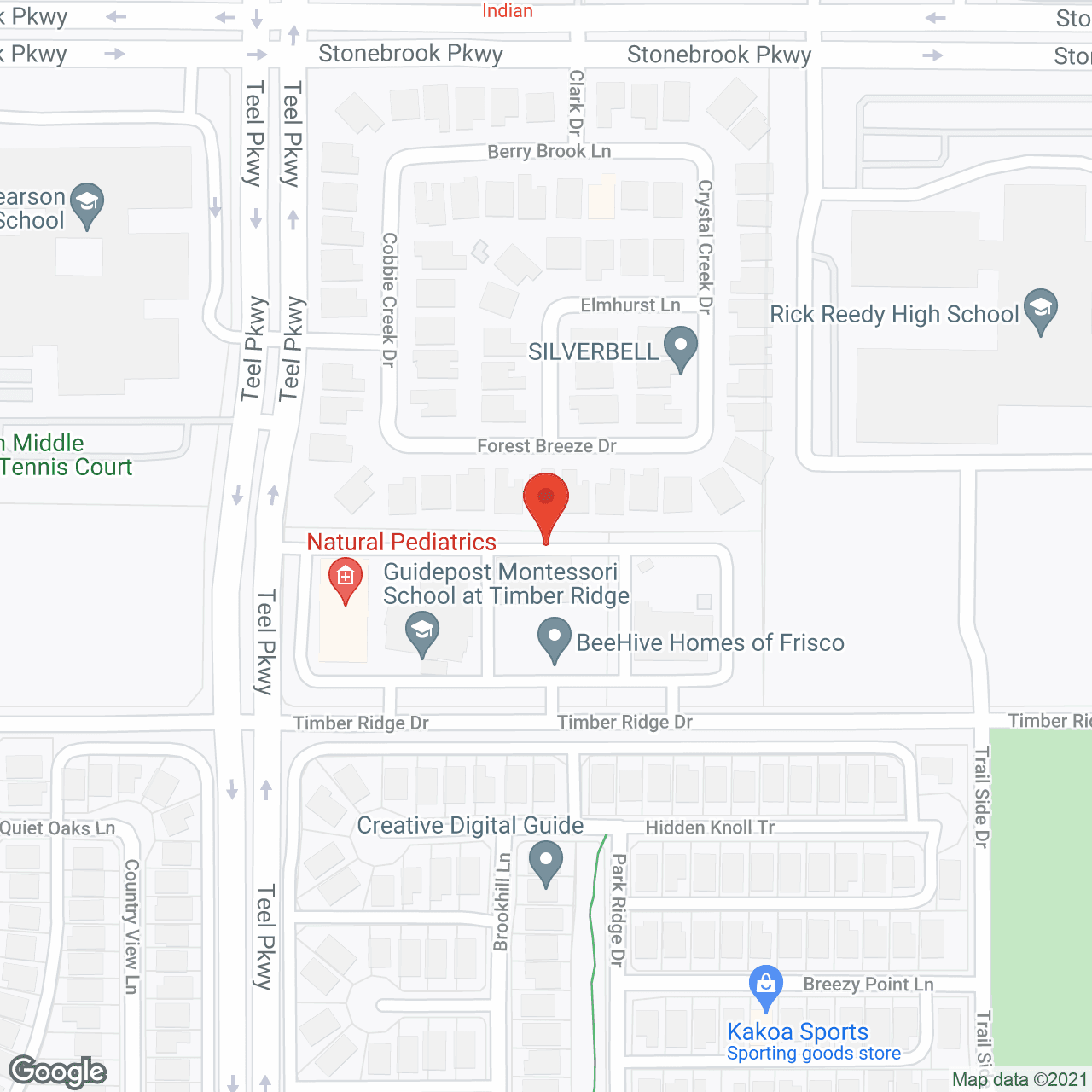 Map of the neighborhood around BeeHive Homes of Frisco