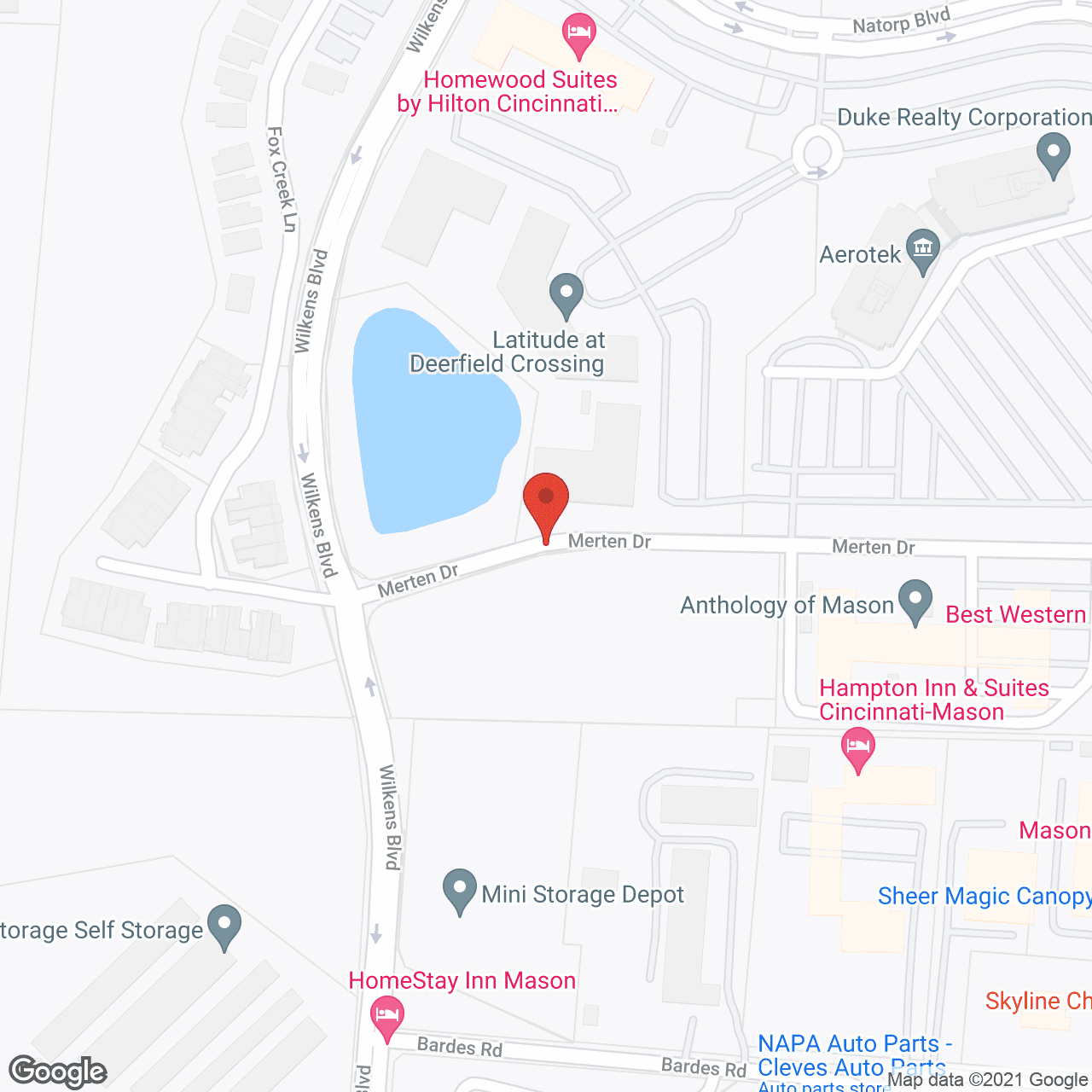 Map of the neighborhood around Montage Mason