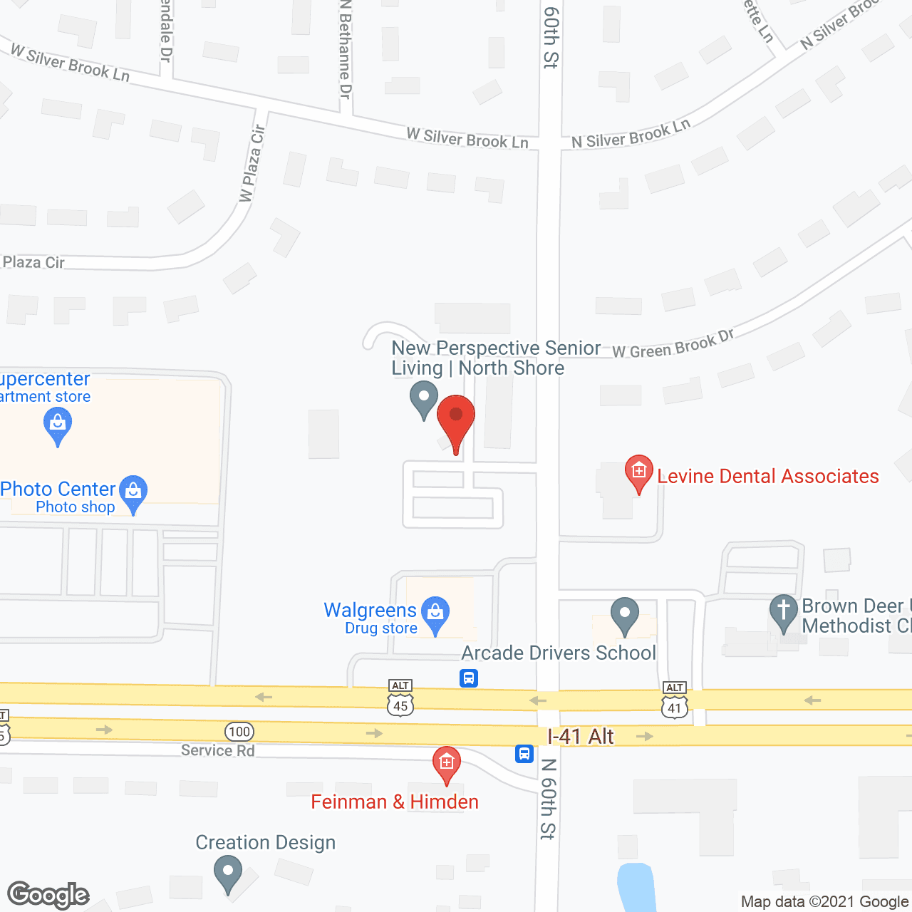 Map of the neighborhood around New Perspective North Shore