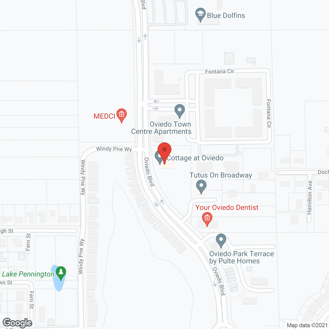 Map of the neighborhood around Memory Lane Cottage at Oviedo