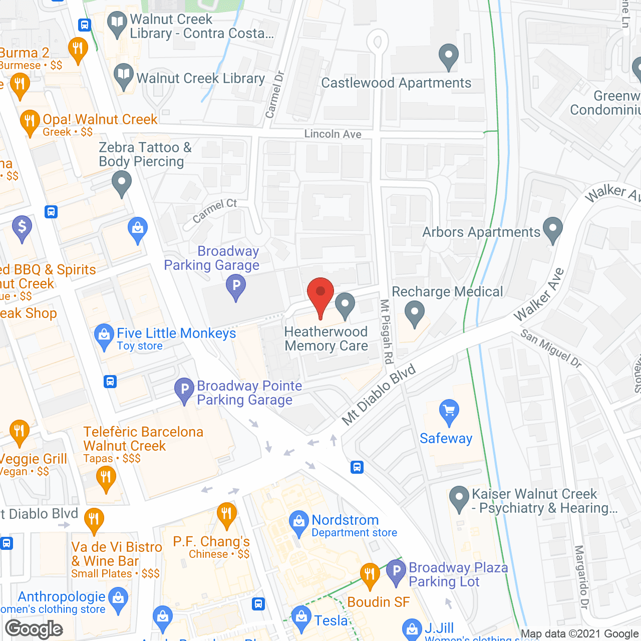 Map of the neighborhood around Heatherwood