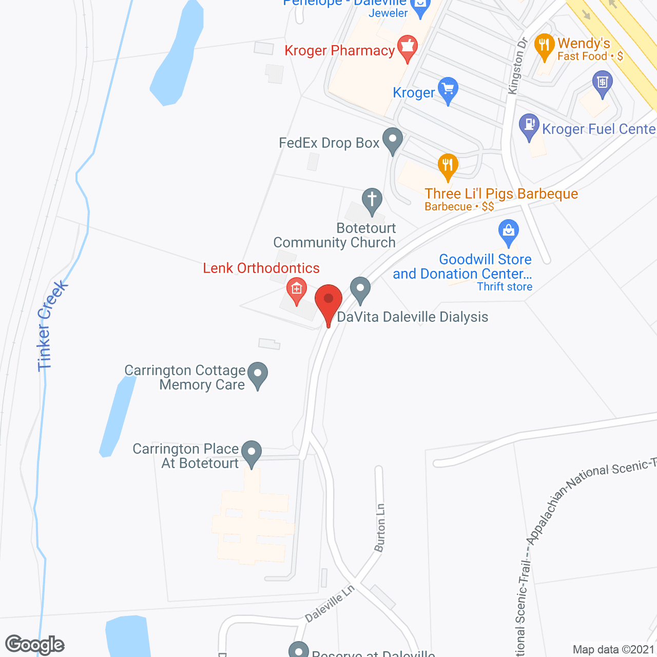 Map of the neighborhood around Carrington Cottage Memory Care Center