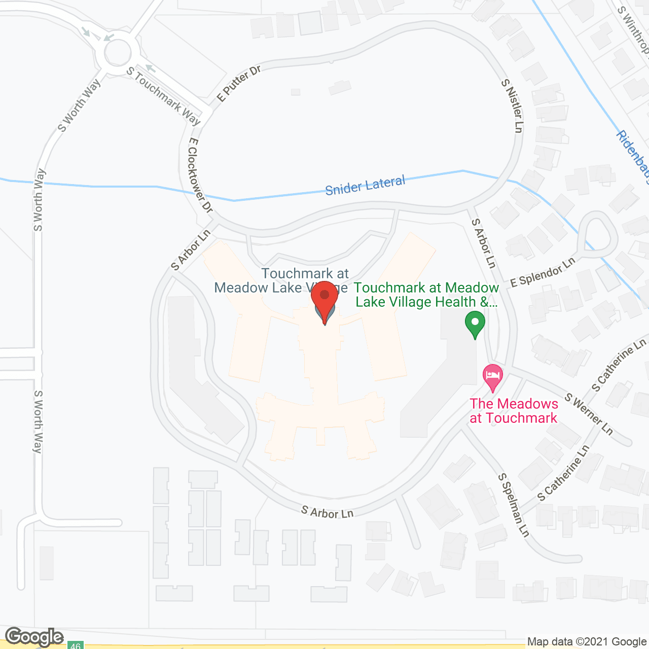 Map of the neighborhood around Touchmark at Meadow Lake Village