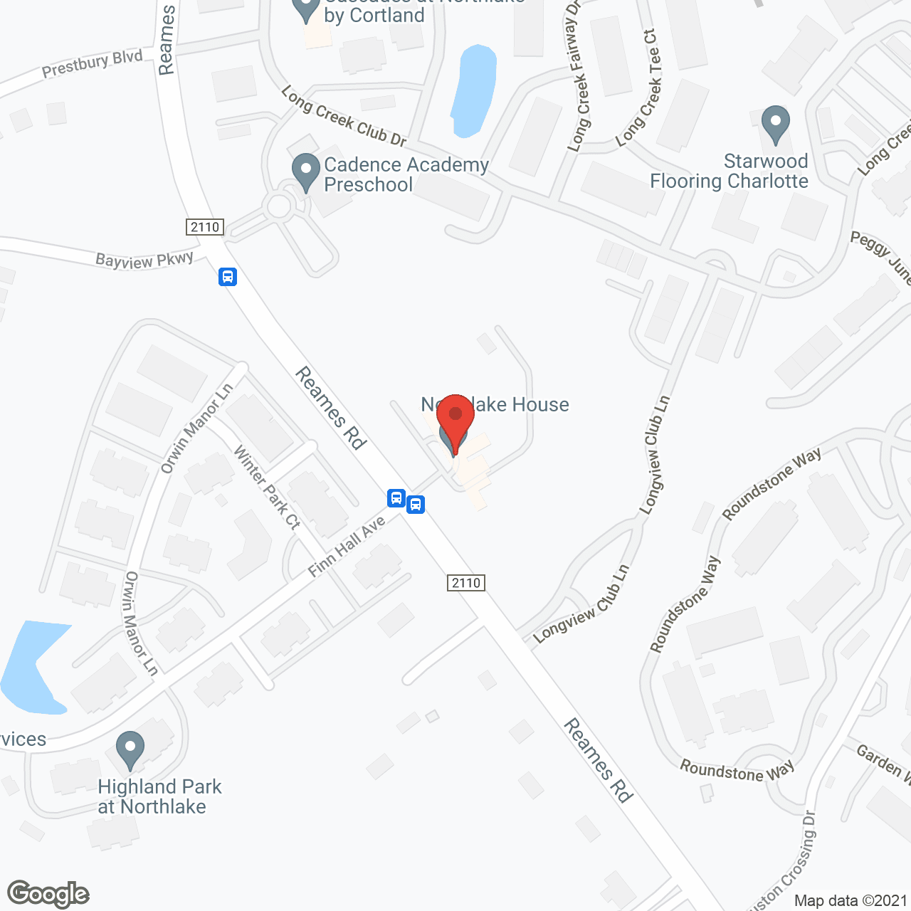 Map of the neighborhood around Northlake House