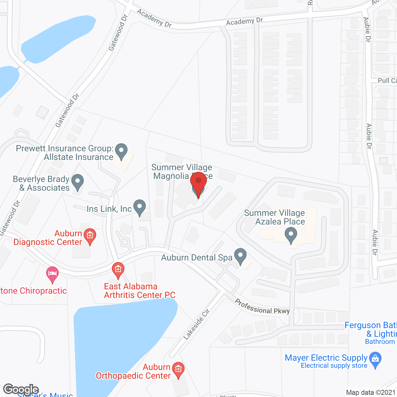 Map of the neighborhood around Summer Village at Magnolia Place