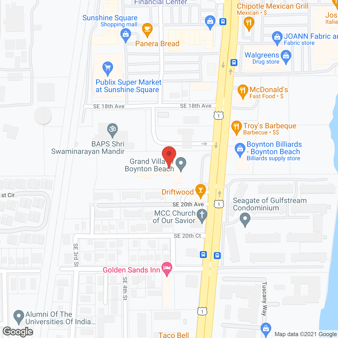Map of the neighborhood around Grand Villa of Boynton Beach