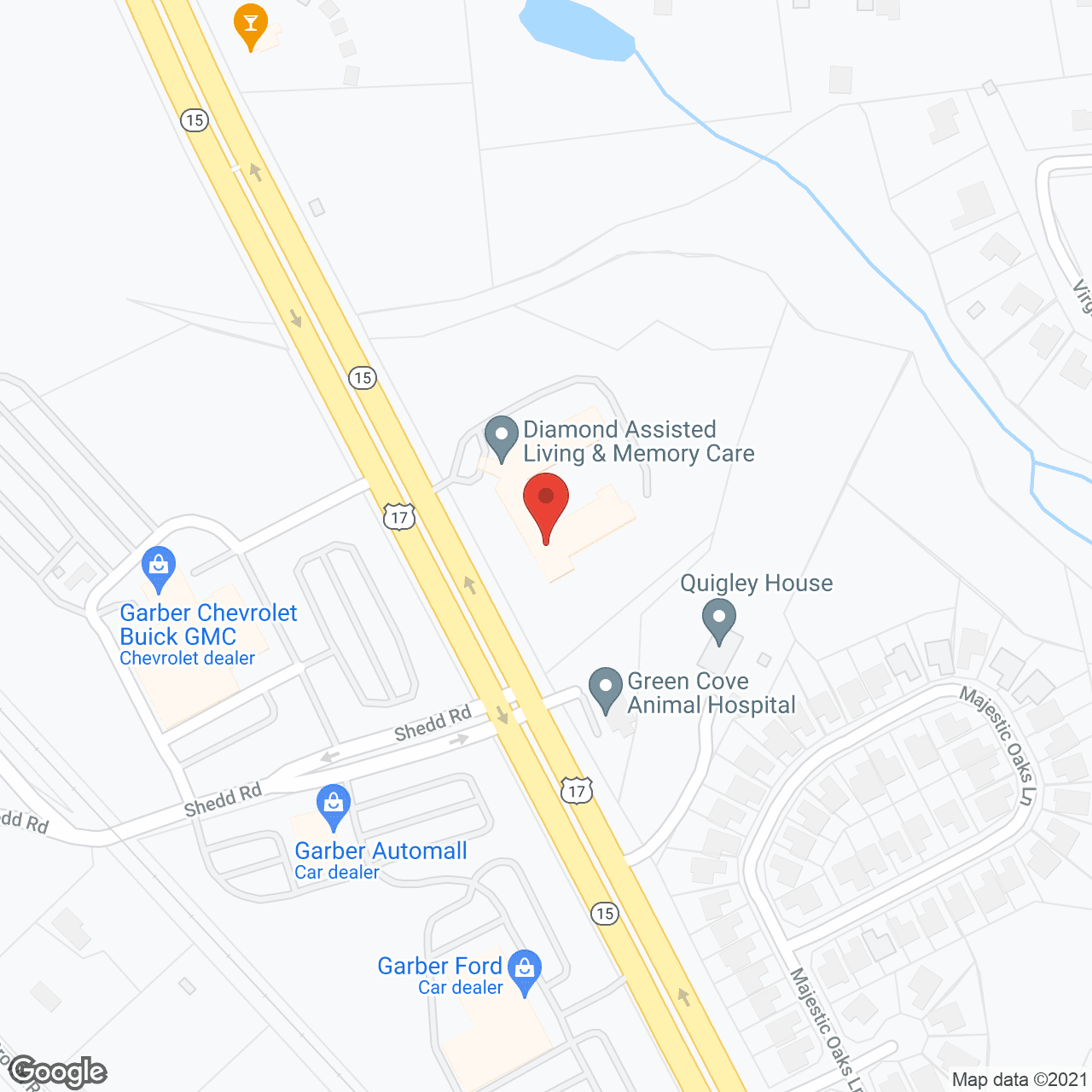 Map of the neighborhood around Diamond Assisted Living and Memory Care