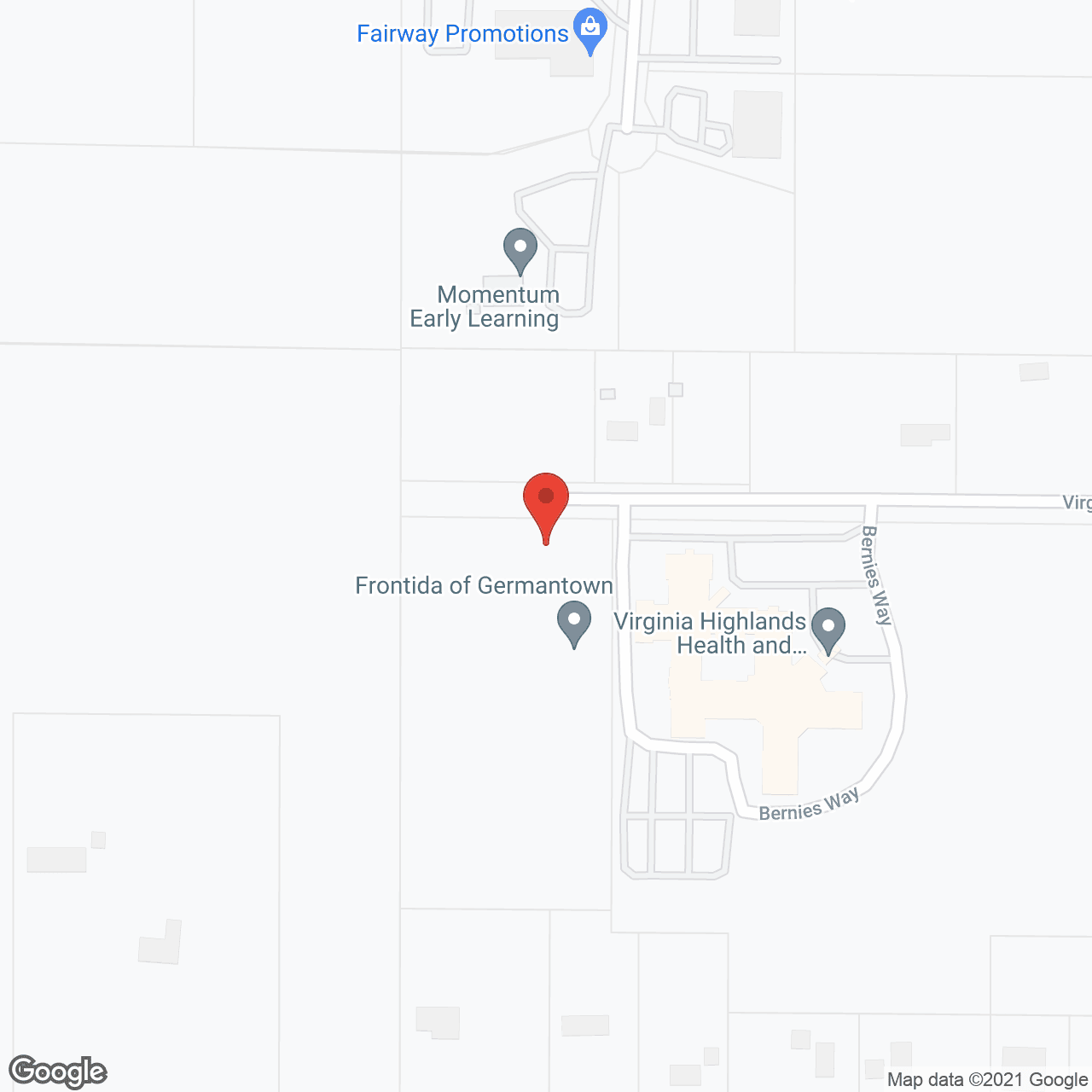Map of the neighborhood around Frontida of Germantown