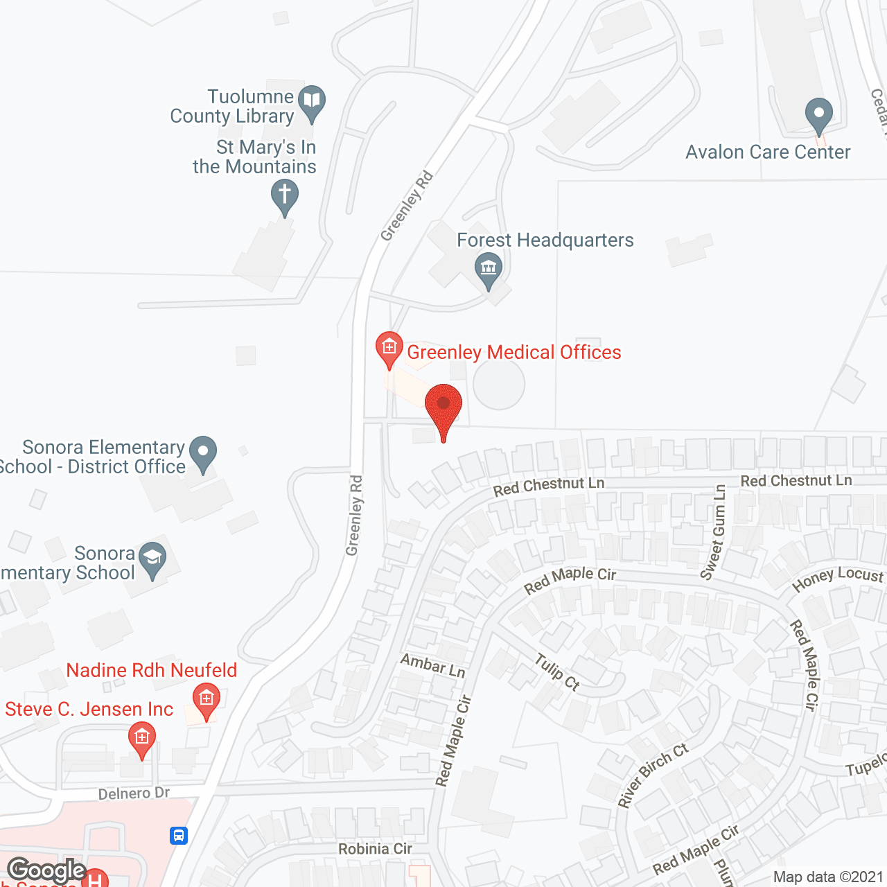 Map of the neighborhood around Sonora Hills