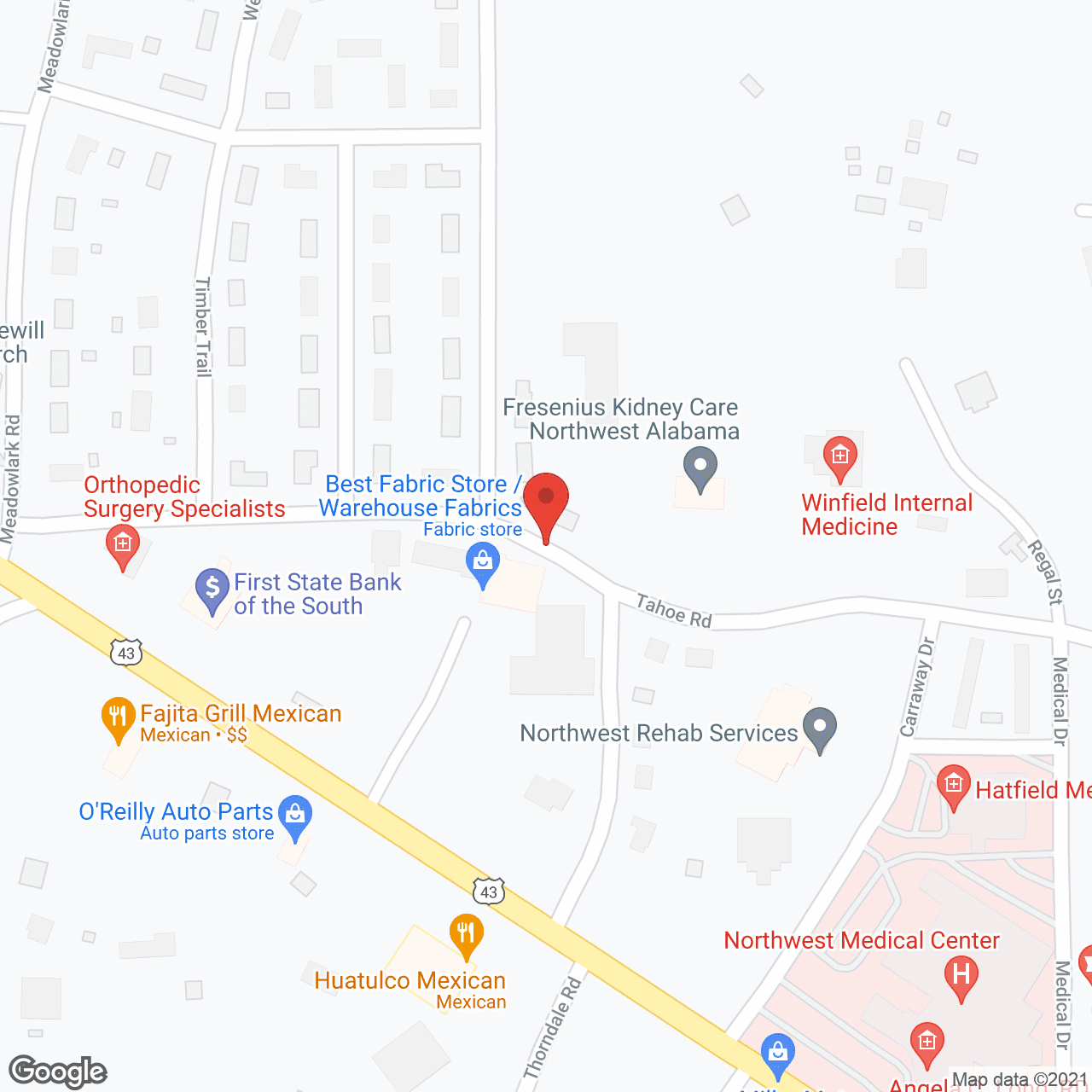 Map of the neighborhood around Kemp Meadows