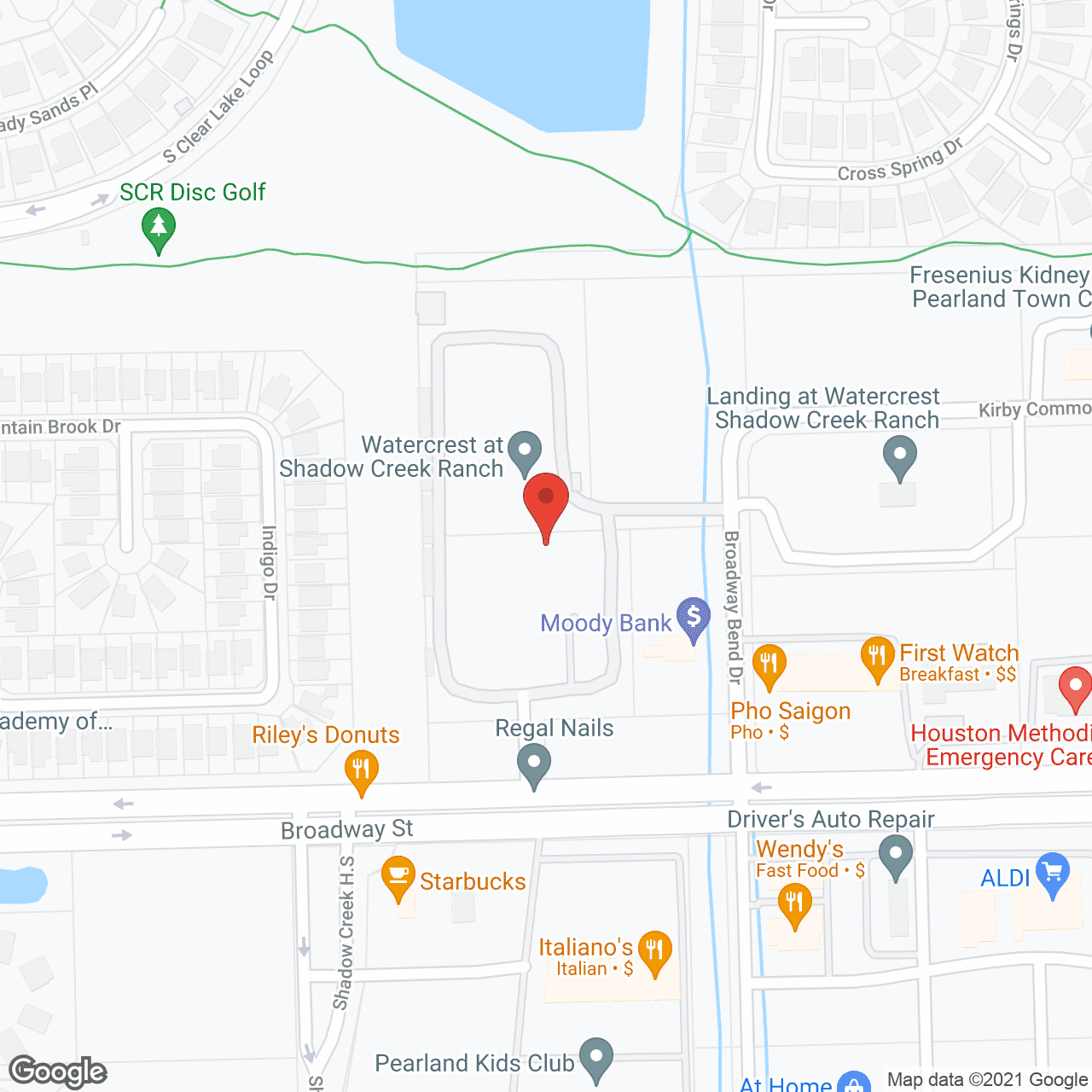 Map of the neighborhood around Watercrest at Shadow Creek Ranch