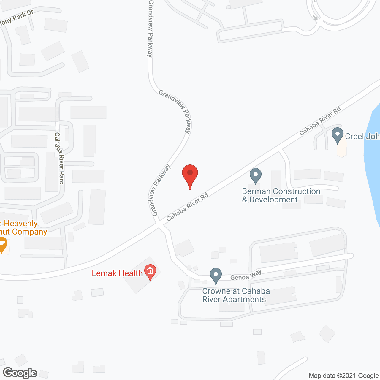 Map of the neighborhood around Cahaba Ridge Retirement Community