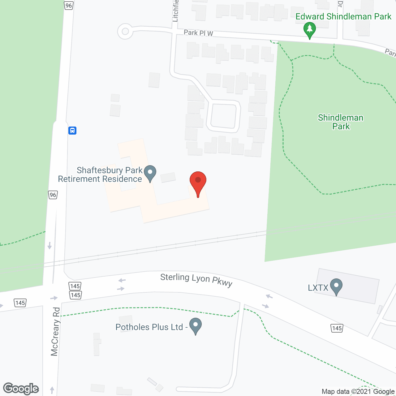 Map of the neighborhood around Shaftesbury Park Retirement