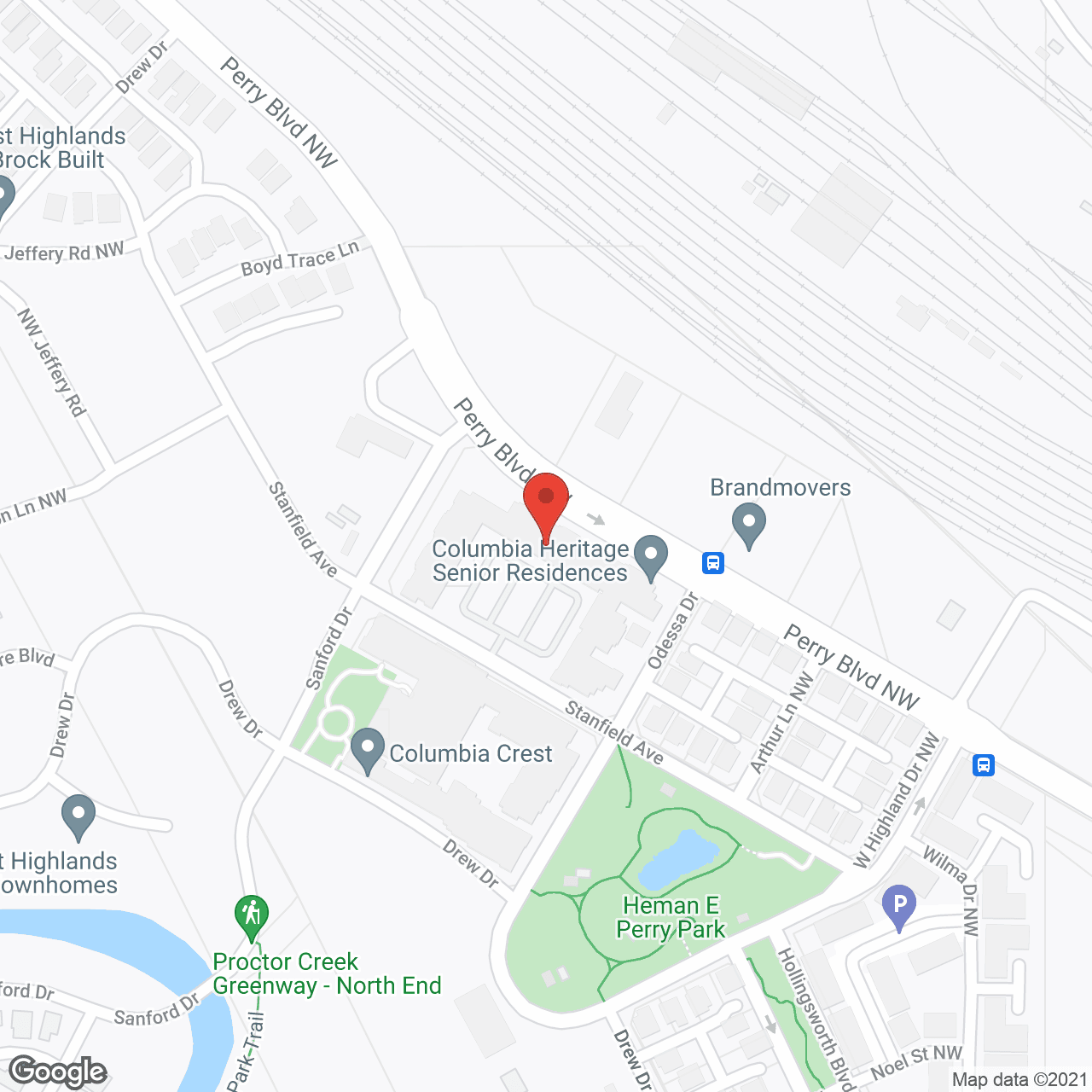 Map of the neighborhood around Columbia Heritage