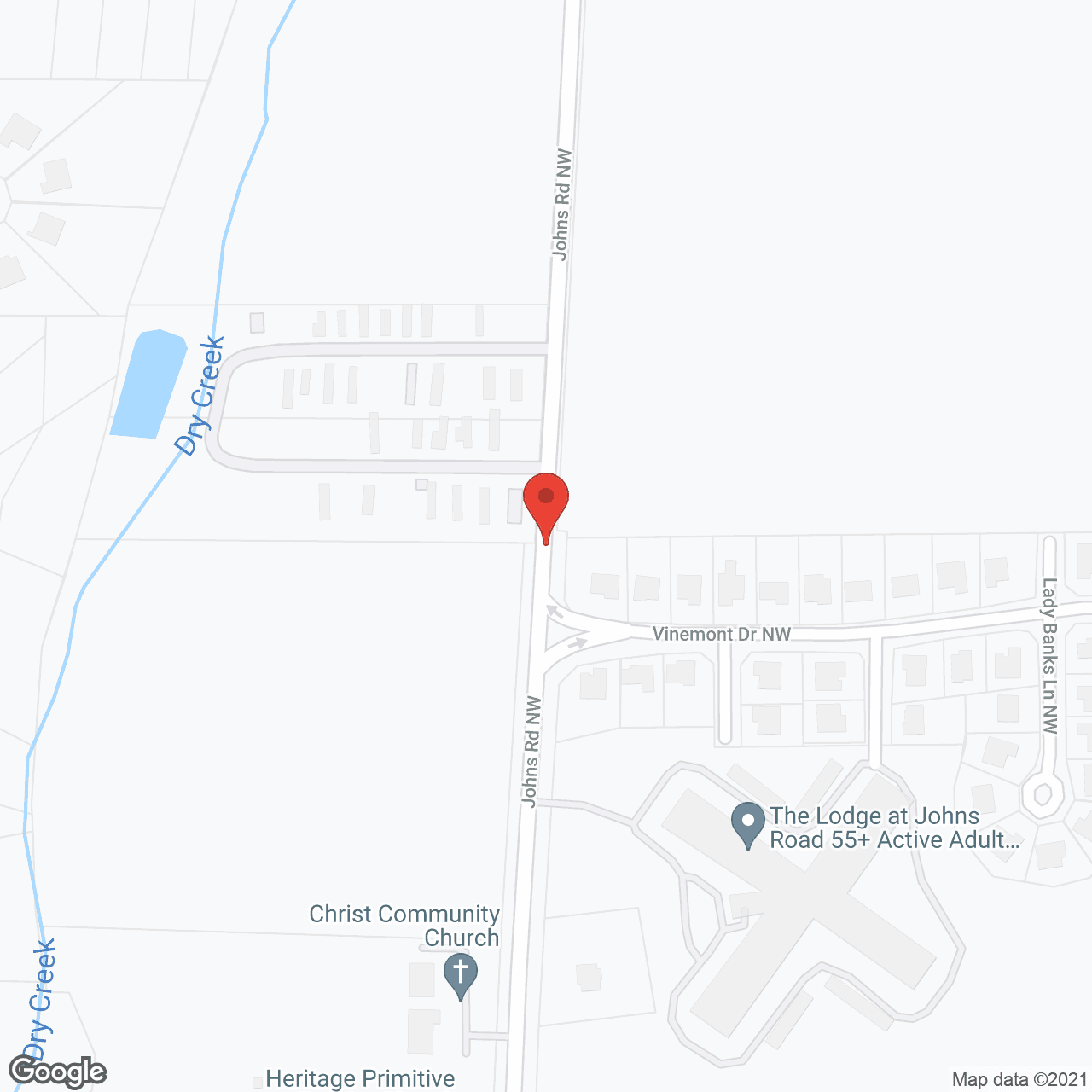 Map of the neighborhood around The Lodge at Johns Road