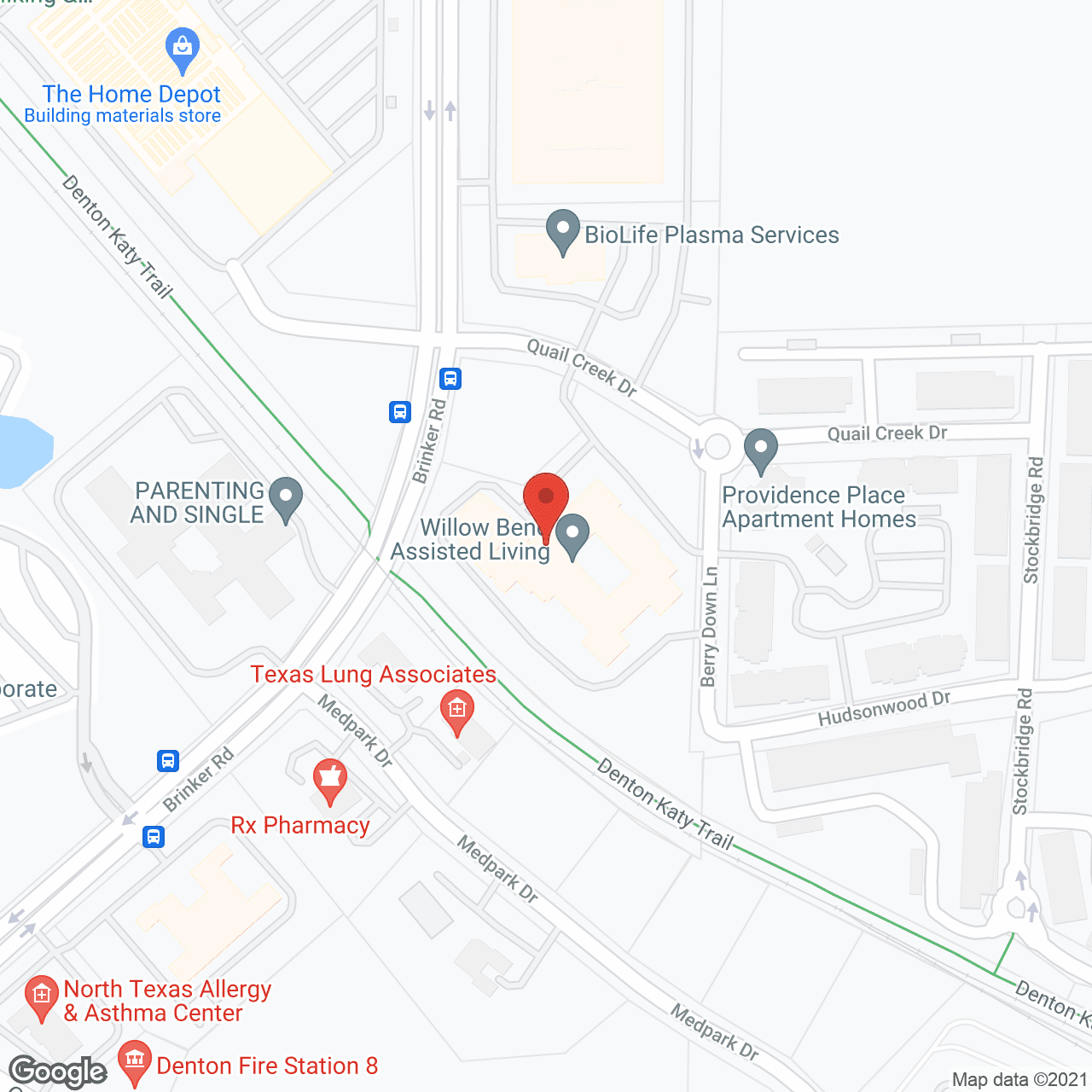 Map of the neighborhood around Willow Bend Assisted Living and Memory Care
