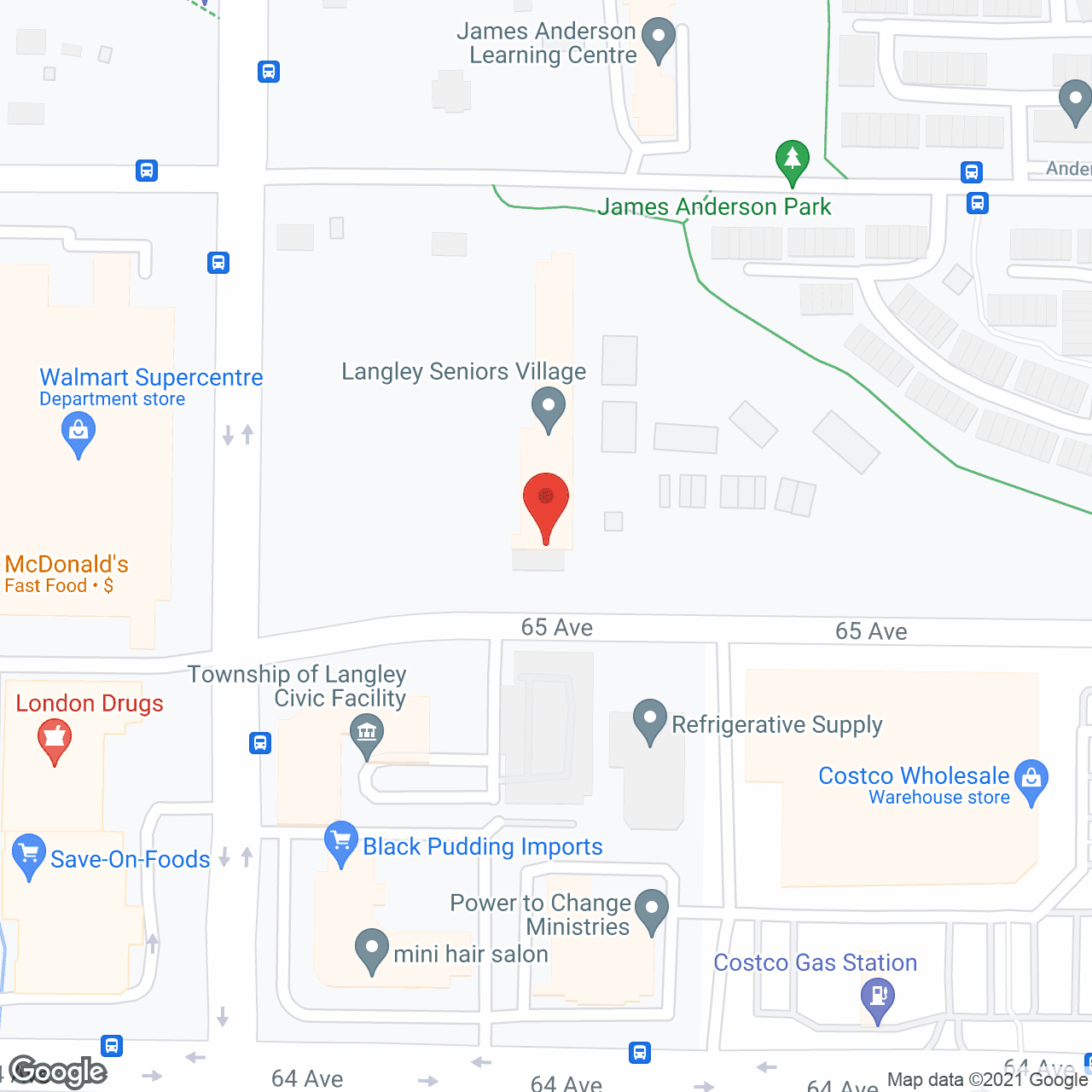 Map of the neighborhood around Langley Seniors Village