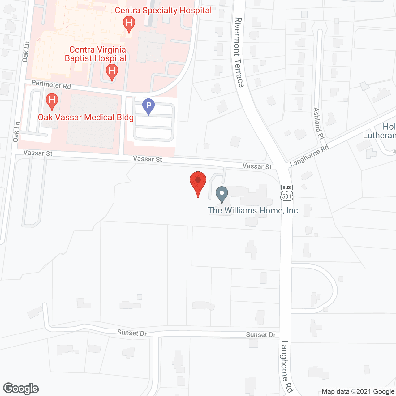 Map of the neighborhood around Williams Home Incorporated