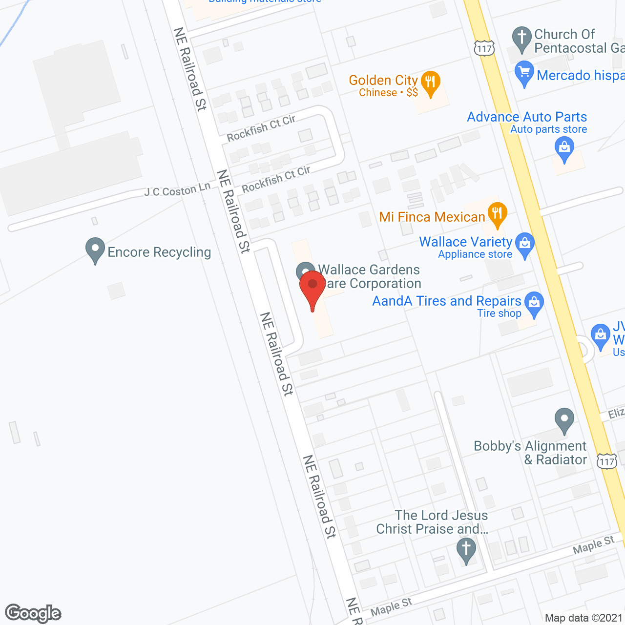Map of the neighborhood around Wallace Gardens