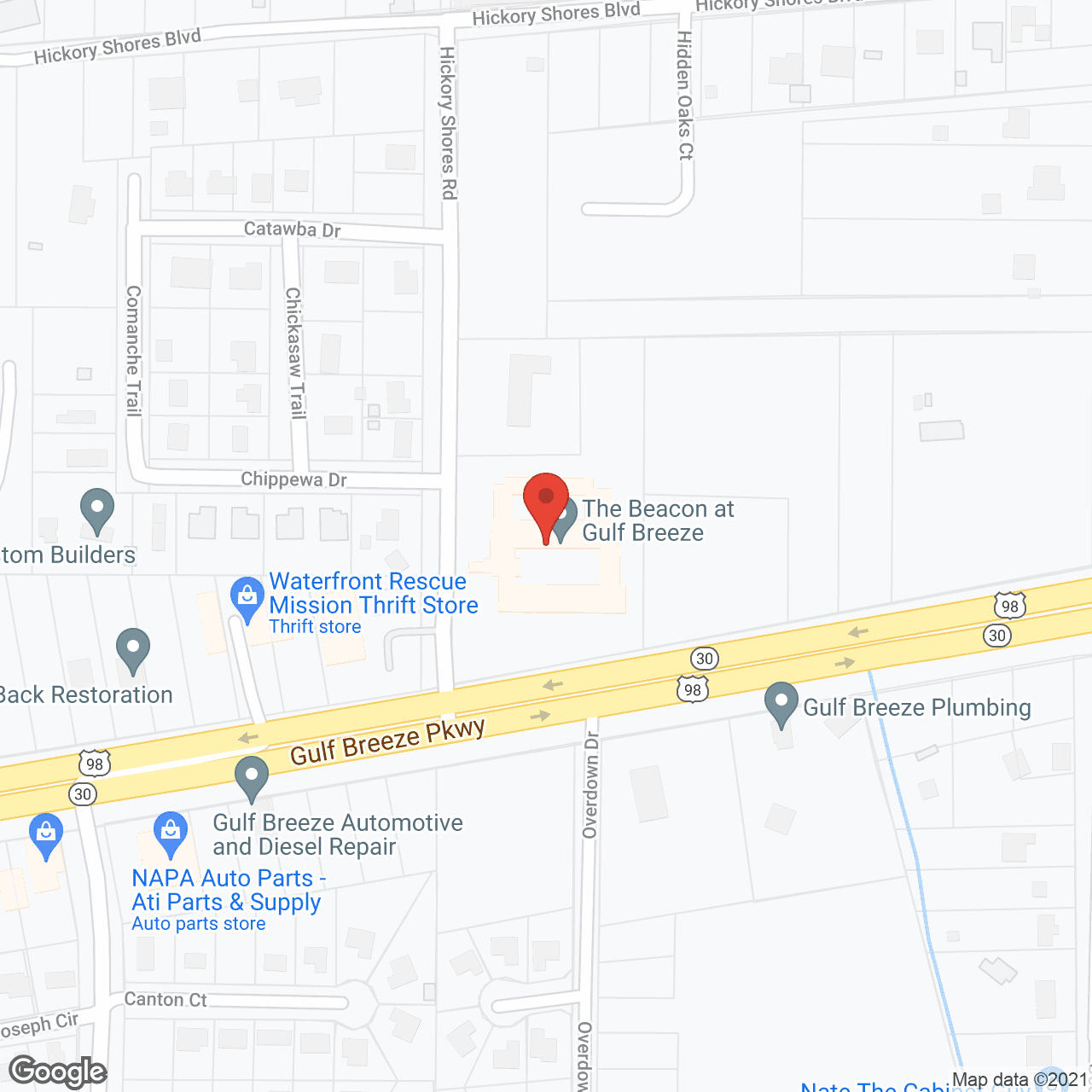 Map of the neighborhood around The Beacon at Gulf Breeze