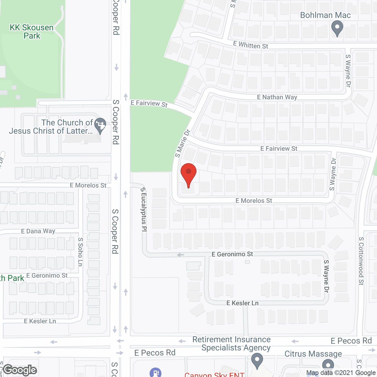 Map of the neighborhood around Desert Breeze of Kempton Crossing
