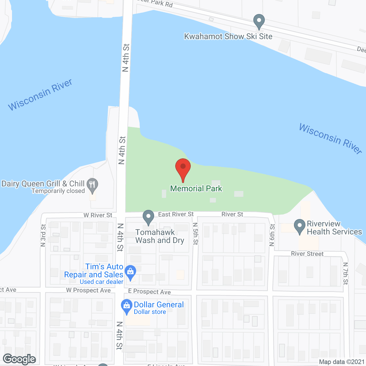 Map of the neighborhood around Milestone Senior Living Tomahawk