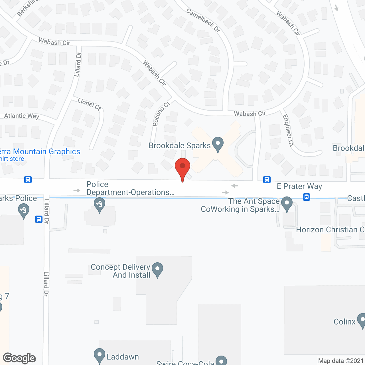 Map of the neighborhood around Brookdale Sparks