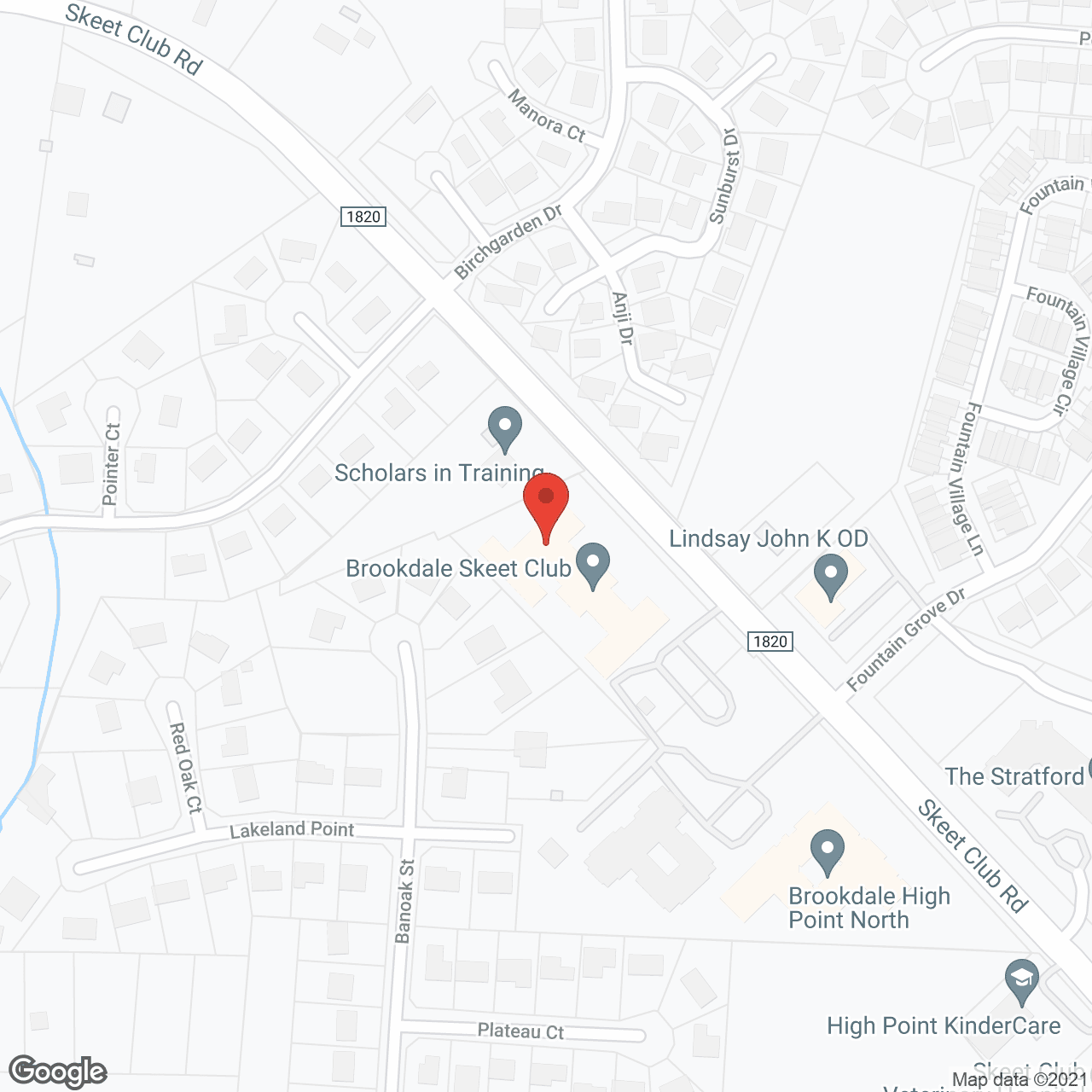 Map of the neighborhood around Brookdale Skeet Club
