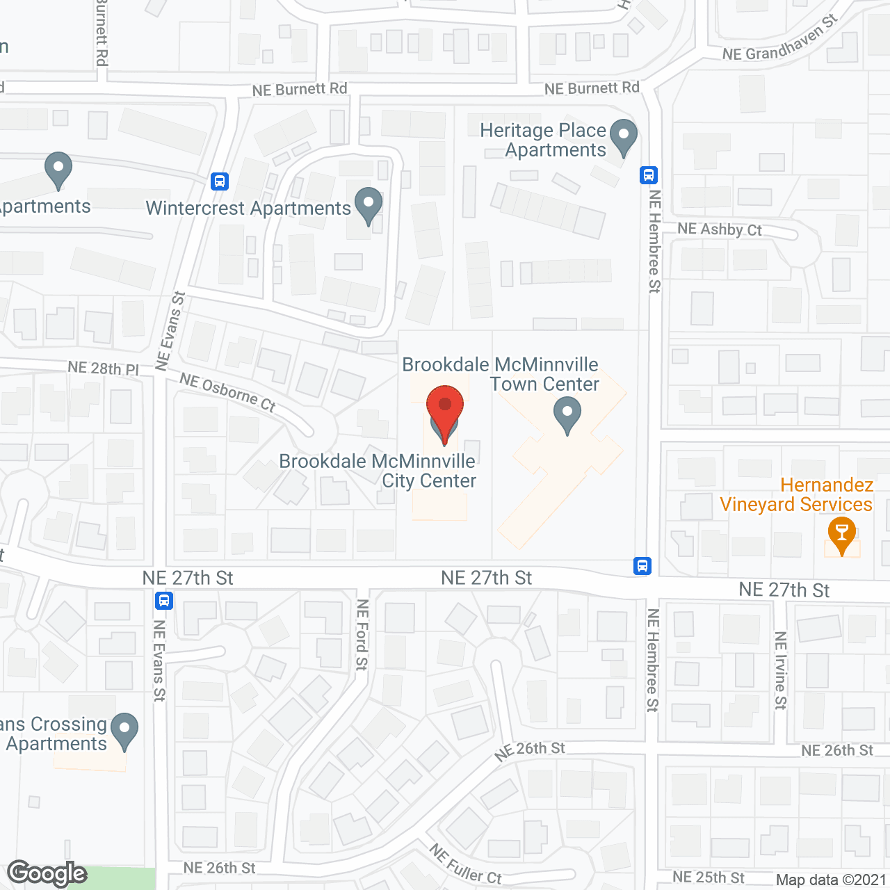 Map of the neighborhood around Brookdale McMinnville City Center