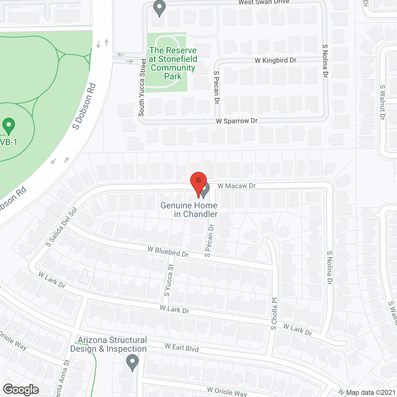 Map of the neighborhood around Genuine Home in Chandler