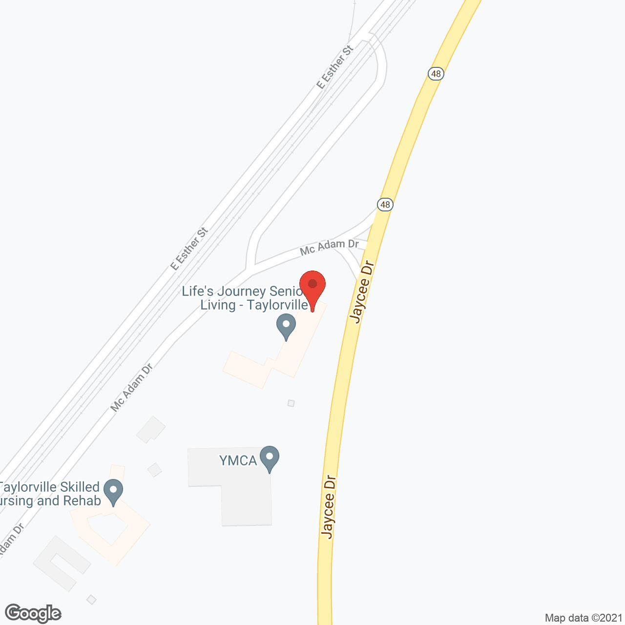 Map of the neighborhood around Carriage Crossing Taylorville