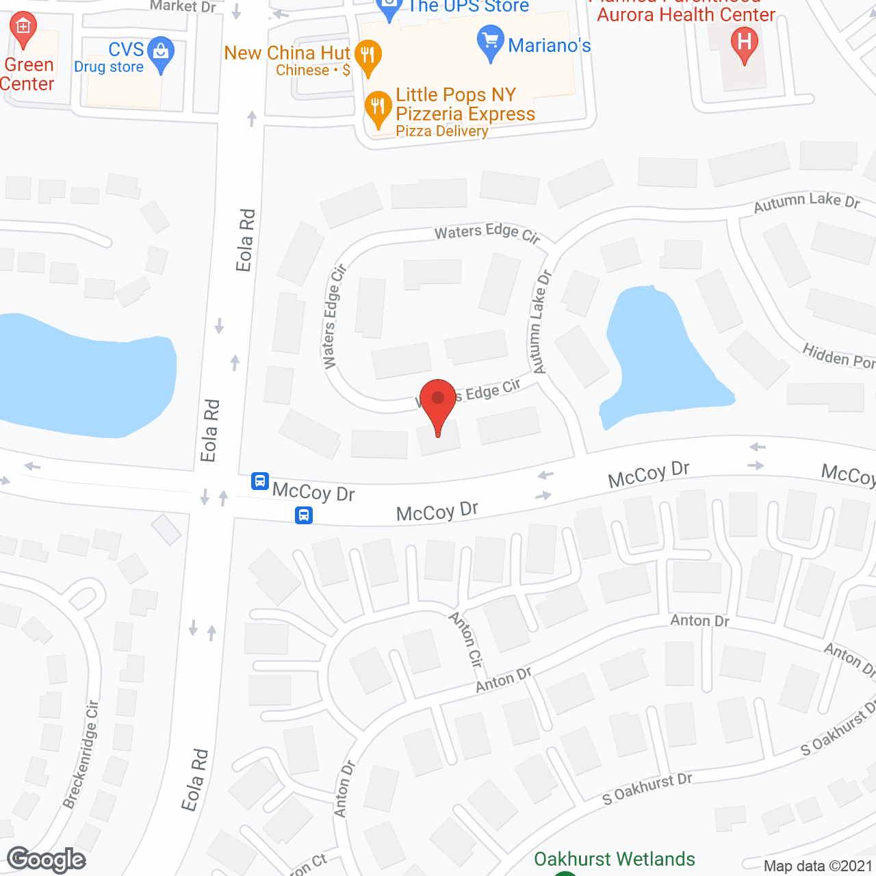 Map of the neighborhood around Alden of Waterford